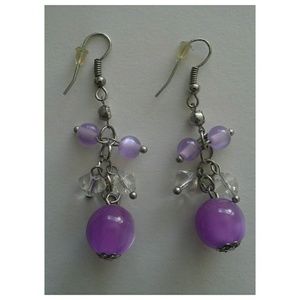 Purple/clear earrings